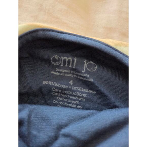 Omi Jo | Well Dressed Wolf Camp Stripe Navy Blue Empire Dress - Picture 5 of 7